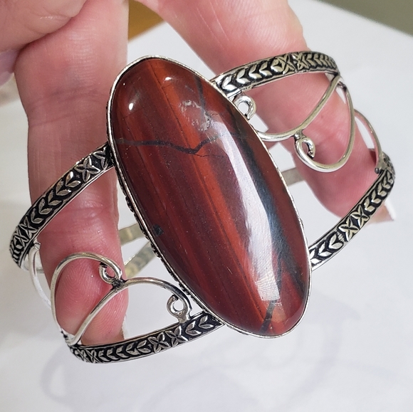 Red Jasper gemstone, 925 silver bracelet - Picture 6 of 16